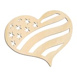 Laser-cut baltic birch silhouette of Flag Heart