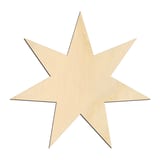 Laser-cut baltic birch silhouette of 7-Point Star