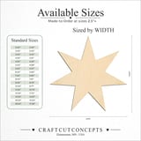 Size reference chart for 7-Point Star
