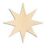 Laser-cut baltic birch silhouette of 8-Point Star