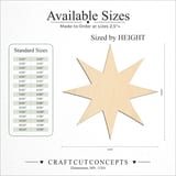 Size reference chart for 8-Point Star