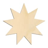 Laser-cut baltic birch silhouette of 9-Point Star