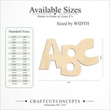 Size reference chart for ABC