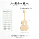 Size reference chart for Acoustic Guitar