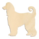 Laser-cut baltic birch silhouette of AFGHAN HOUND CURLED TAIL DOG