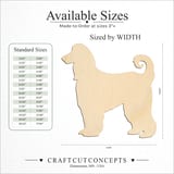 Size reference chart for AFGHAN HOUND CURLED TAIL DOG
