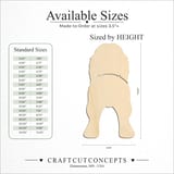 Size reference chart for AFGHAN HOUND TWO PIECE BACK VIEW