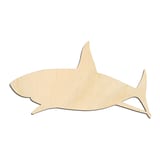 Laser-cut baltic birch silhouette of AGGRESSIVE SHARK