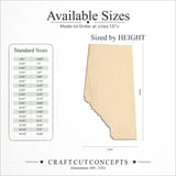 Size reference chart for ALBERTA CANADA SILHOUETTE