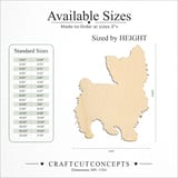 Size reference chart for ALERT STANDING YORKIE