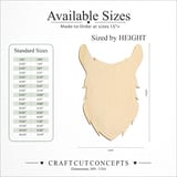 Size reference chart for ALPACA HEAD LLAMA