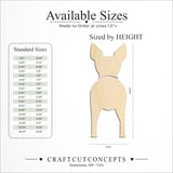 Size reference chart for AMERICAN HAIRLESS TERRIER