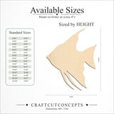 Size reference chart for ANGEL FISH
