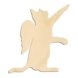 Laser-cut baltic birch silhouette of Angel Wing Cat