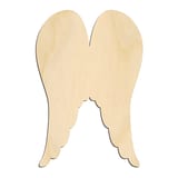 Laser-cut baltic birch silhouette of Angel Wings Folded