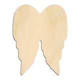 Laser-cut baltic birch silhouette of ANGEL WINGS ROUNDED FOLDED