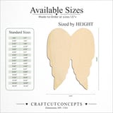Size reference chart for ANGEL WINGS ROUNDED FOLDED