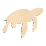 Laser-cut baltic birch silhouette of ANGELED SEA TURTLE