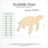 Size reference chart for ANGELED SEA TURTLE