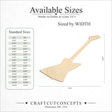 Size reference chart for Angular Electric Guitar