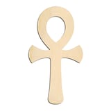 Laser-cut baltic birch silhouette of Ankh Symbol