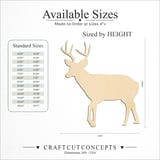 Size reference chart for ANTLERED DEER STANDING
