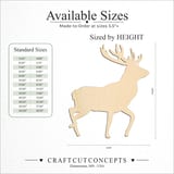 Size reference chart for Walking Antlered Deer