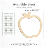 Size reference chart for Apple Outline