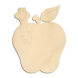 Laser-cut baltic birch silhouette of Apple with Worm