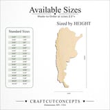 Size reference chart for ARGENTINA