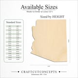Size reference chart for ARIZONA STATE CRAFT VARIANT