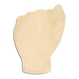 Laser-cut baltic birch silhouette of ASL Sign Language Letter A