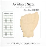 Size reference chart for ASL Sign Language Letter A