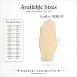 Size reference chart for ASL SIGN LANGUAGE LETTER B