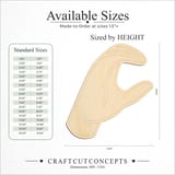 Size reference chart for ASL SIGN LANGUAGE LETTER C