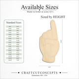 Size reference chart for ASL SIGN LANGUAGE LETTER D