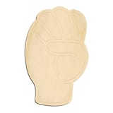 Laser-cut baltic birch silhouette of ASL SIGN LANGUAGE LETTER E
