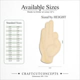 Size reference chart for ASL SIGN LANGUAGE LETTER F