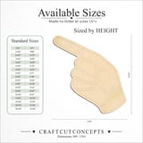Size reference chart for ASL SIGN LANGUAGE LETTER G