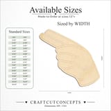 Size reference chart for ASL SIGN LANGUAGE LETTER H