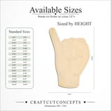 Size reference chart for ASL SIGN LANGUAGE LETTER I