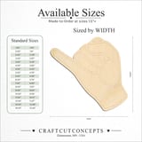 Size reference chart for ASL SIGN LANGUAGE LETTER J
