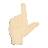 Laser-cut baltic birch silhouette of ASL SIGN LANGUAGE LETTER L