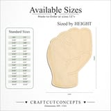 Size reference chart for ASL SIGN LANGUAGE LETTER N