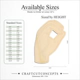 Size reference chart for ASL SIGN LANGUAGE LETTER O
