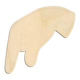 Laser-cut baltic birch silhouette of ASL SIGN LANGUAGE LETTER Q