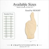 Size reference chart for ASL SIGN LANGUAGE LETTER R