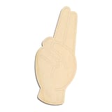 Laser-cut baltic birch silhouette of ASL SIGN LANGUAGE LETTER U