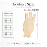 Size reference chart for ASL SIGN LANGUAGE LETTER W