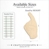 Size reference chart for ASL SIGN LANGUAGE LETTER Z